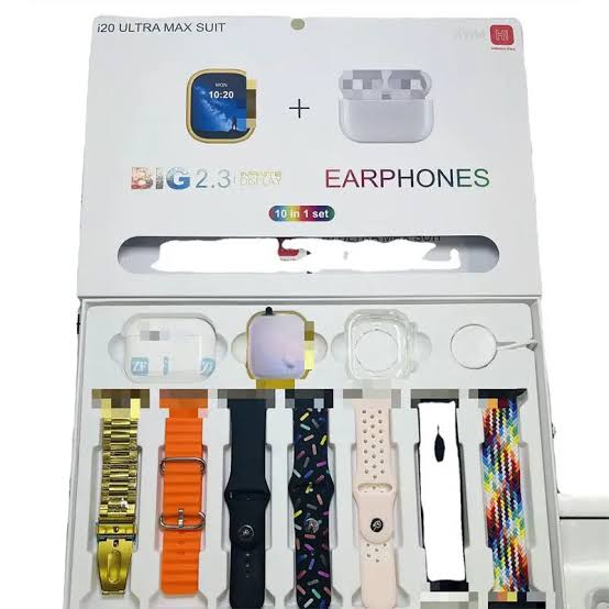 I20 Ultra Max Suit Smart Watch ( 10 in 1) With Pro 2 Airpods